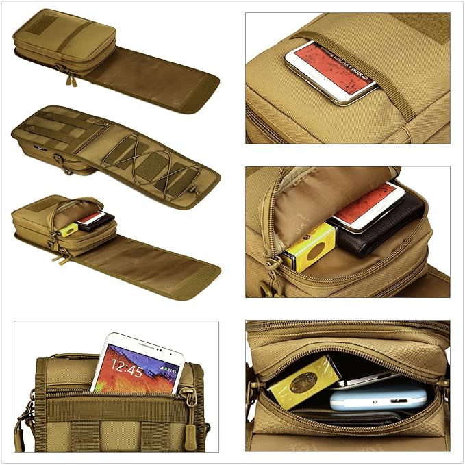 UNISTRENGH Multi-Purpose Tactical Molle Utility Pouches Compact Waist Pack Military Water-Resistance Casual Satchel Bag Fanny Pack Hunting Accessory