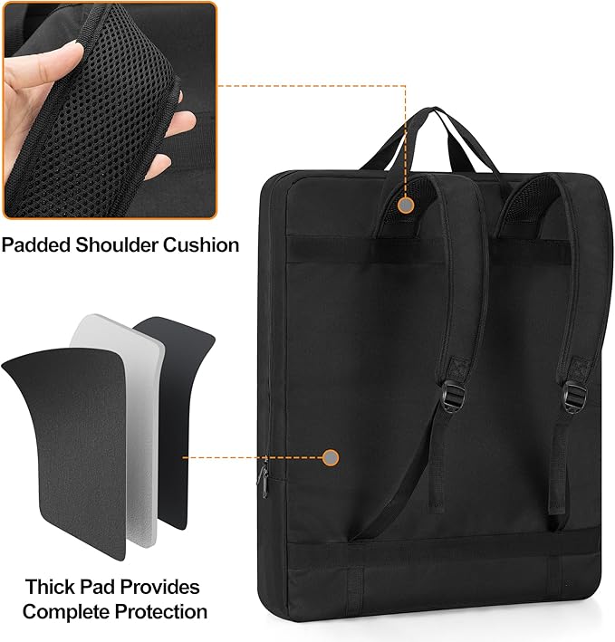 HODRANT Solar Panel Storage Bag Travel Backpack Compatible with Jackery SolarSaga 100W 100X 200W Padded Carrying Case for 2 Panels Portable Carrier with Pockets