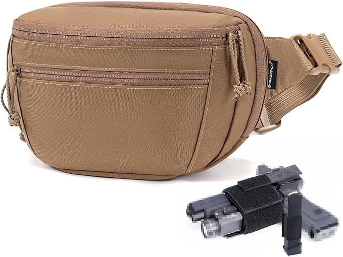 SHANGRI-LA Tactical Concealed Carry Fanny Pack for Men and Women Low-Profile CCW Waist Bag with Pistol Holster and Mag Holder Multi-Use for Hiking Travel EDC