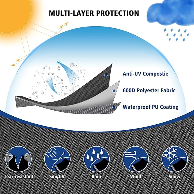 Generator Cover Waterproof 26 x 20 x 20 inch Heavy Duty Thicken 600D Polyester Universal Generator Cover for Portable Generators 3800-6500 Watt Black