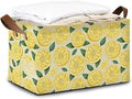 Lemon Storage Bin with Handles Basket Storage Organizer for Shelves Closet Nursery Book Laundry Hamper &amp Home Decor