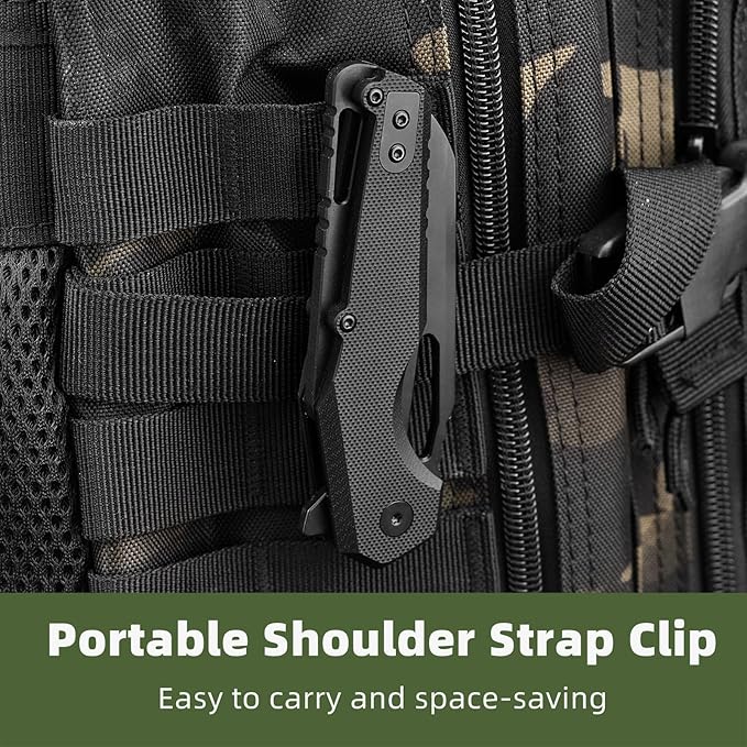 KIDOO Folding Pocket Knife 2.83 5CR15 Stainless Steel Blade G10Handle with Clip - EDC Knife for Hunting Camping Hiking Tactical Survival Present for Men Dad Women (Drop Point)