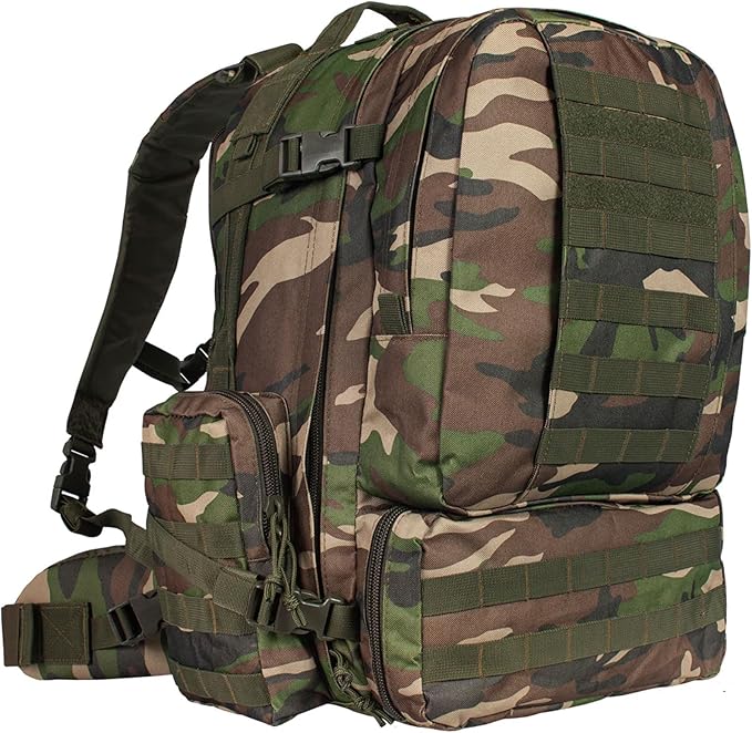 FOX OUTDOOR PRODUCTS Advanced 3-Day Combat Pack | 69L Tactical Backpack w/Dual Hydration Ports Compression Straps &amp Storage