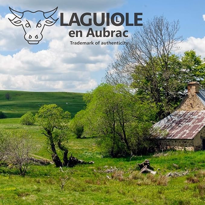 Laguiole en Aubrac Handmade Knife 12 cm L0212GEIF Juniper Wood Handle Blade and bolsters Stainless Steel