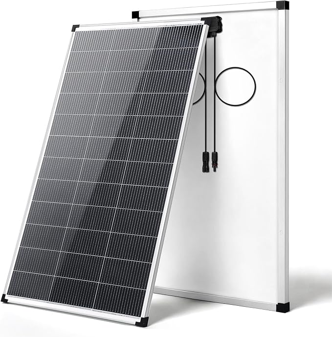 200 Watt Solar Panel18BB N-Type A+ Monocrystalline Cell 25% High Efficiency 12V IP68 Waterproof Solar Panel for Rooftop RV Farm Trailer Marine Home Off-Grid System (Silver 200W)