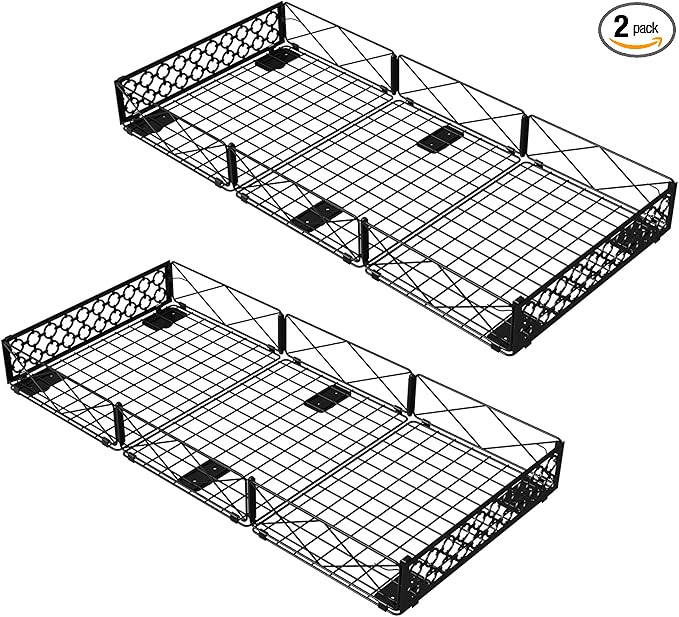 NADAMOO Large Under Bed Storage with Wheels Low Profile Rolling Under Bed Storage ContainersFoldable Metal Under the Bed Organizer Bins for Bedroom2 Packs