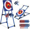 Axe Throwing Game for Backyard - 8 Throwing Axes Set - Deluxe Foldable Plastic Axe Throwing Target Game for Adults Kids Outdoor Games Carnival Games