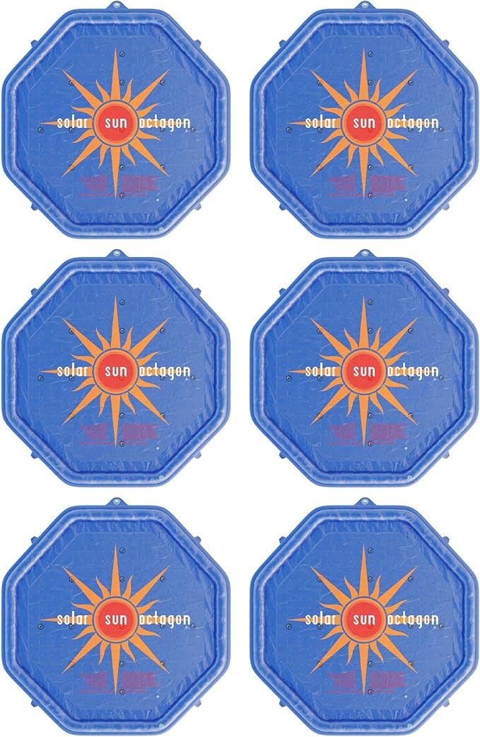 Solar Sun Rings UV Resistant Above Ground Inground Swimming Pool Hot Tub Spa Heating Accessory Heater Solar Cover Blue (Octagon 6 Pack)