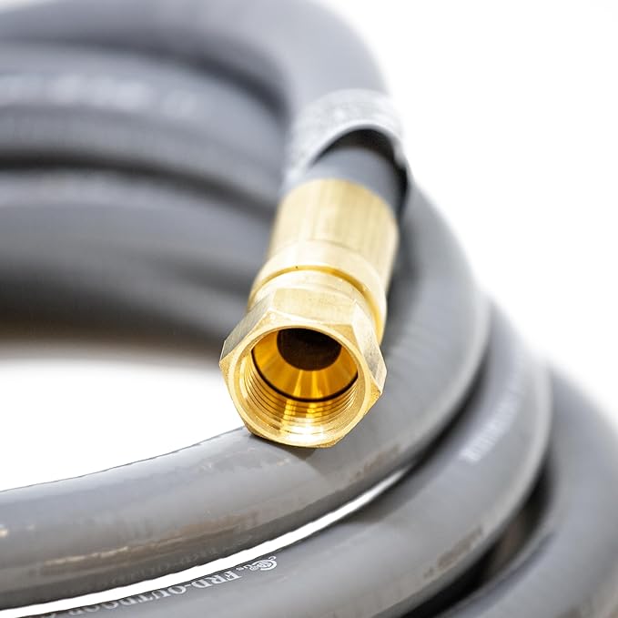 FIRMAN 1805 Natural Gas 10' Hose with Storage Strap Quick Connect Heavy Duty Flexible Weather Resistant Extension Hose for Tri-Fuel Generators BBQ Grills and Outdoor Appliances