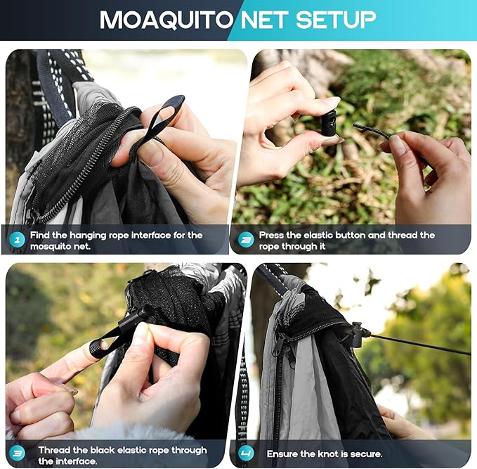 Camping Hammock Mosquito NetDouble &amp Single Portable Hammocks Hammocks with 2 Tree StrapsHammock Tent for Travel CampingCamping Accessories for Indoor Outdoor Hiking Backpacking Backyard Beach