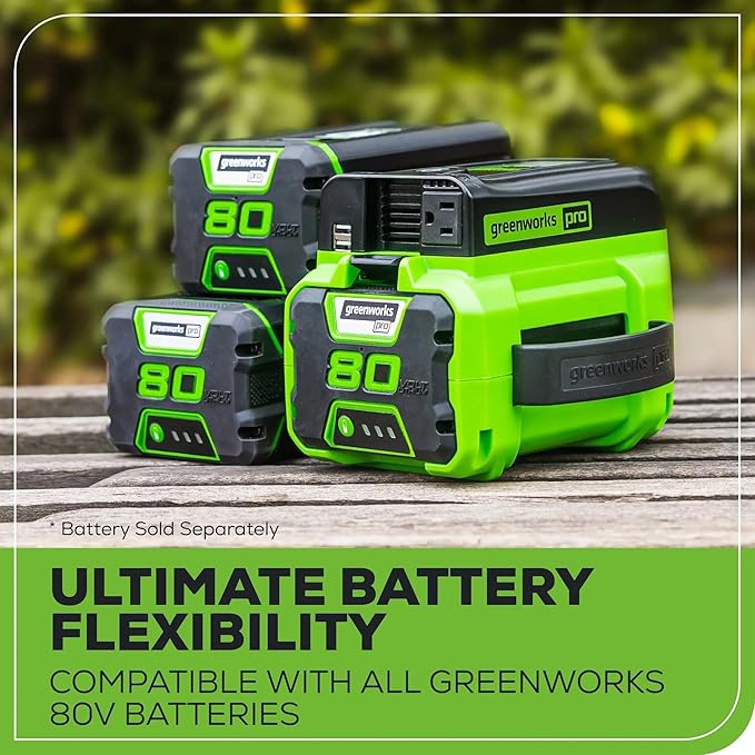 Greenworks Pro 80V (300 Watt) Power Inverter 120V AC for Charging Small Electronics Smart Phones Tablets Small Televisions Tool-Only IV80A00