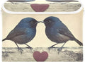 Storage Cube with Lid Valentine Birds Print 16.5×12.6×11.8 IN Collapsible Large Capacity Foldable Storage Basket Bin Organizer