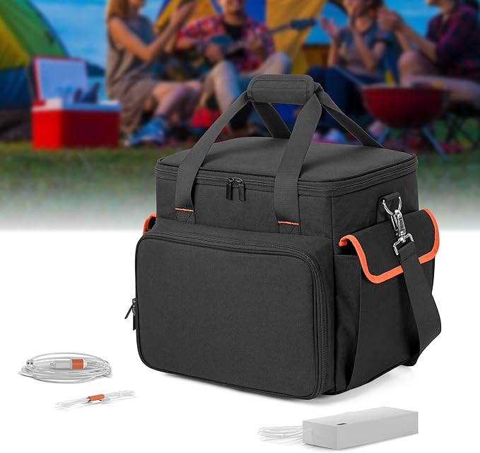 Trunab Carrying Case Compatible with Jackery Portable Power Station Explorer 1000 Storage Bag with Water-Resistant Bottom and Front Pockets for Charging Cable and Accessories