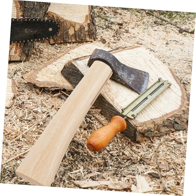 Hemoton 2-Pack Ergonomic Wooden Axe Handle Replacement for Outdoor Use Sturdy Hardwood Grip Compatible Hatchets and Axes