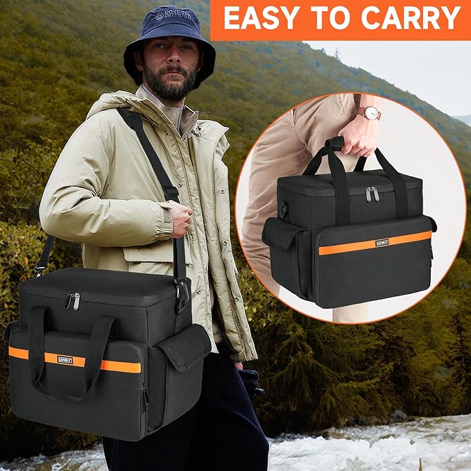 LEFOR·Z Carrying Case Compatible with Jackery Explorer 2000 v2/1500/1000 Plus/ECOFLOW Delta 2/BLUETTI AC180Portable Power Station Travel Bag for Charging Cable and Accessories(Bag Only)