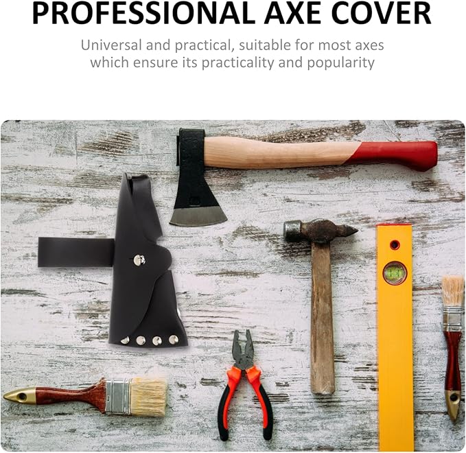 Abaodam 2pcs Axe Cover Portable Protective Sheath for Hatchet Cowhide Construction for Camping and Outdoor Activities Lightweight and Easy to Carry