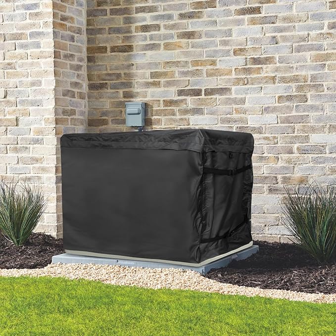 Generator CoverHeavy Duty 600D Waterproof Generator Cover for 7043 22kW Air Cooled Series Home Standby Generator Black