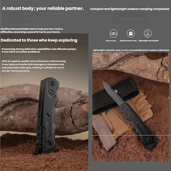 Multi Tool 10-in-1 Full-Size Lightweight EDC Camping Knives &amp Tools Multi-Purpose Pliers Folding Knife Tactical Gear Men Gift Ideas Equipment for Hiking and Outdoor Camping (4-Piece Set）