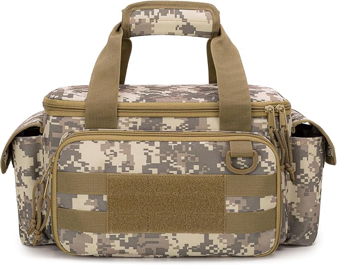 Rexmica Small Tool Bag with Anti-friction and Thick Padded Bottom Tool Storage Organizer for Men Tactical Range Bag Multi-functional Work Bag for Repairman Electrician Carpenters (Camo)