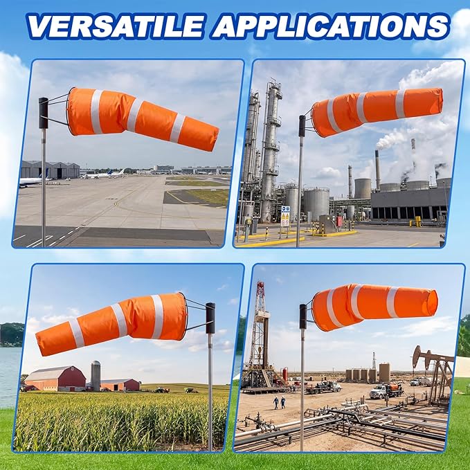 Heavy Duty Windsock Frame 8 Diameter Ball Bearing Windsocks Frame for Airport Helipads Industrial Wind Sock Double Ball Bearing &amp Powder Coated &amp Rustproof
