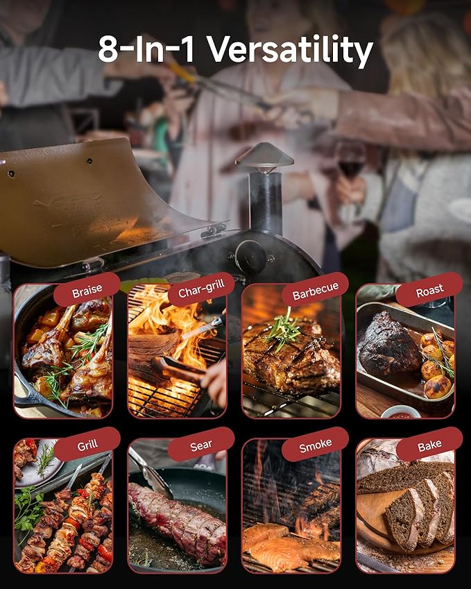 Z GRILLS ZPG-450A2 Wood Pellet Grill &amp Smoker PID V3.0 Controller 459 Sq in Cook Area Foldable Shelf Meat Probe Rain Cover 8 in 1 BBQ Grill Outdoor Auto Temperature Control Bronze