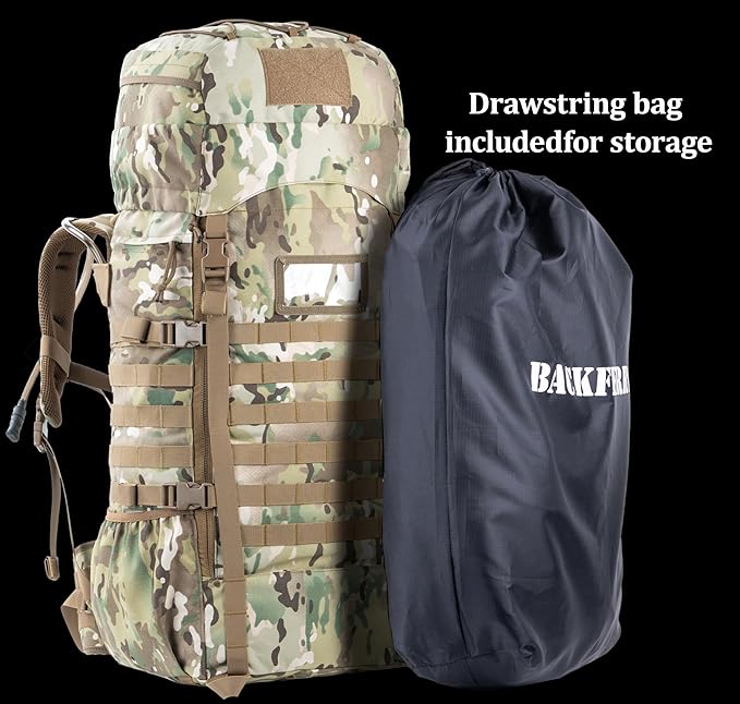 75L Tactical Backpack with Internal Frame MOLLE and Hydration System