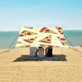 ALAZA Cute Yellow Pizza Pattern Beach Tent Sun Shelter Portable Canopy Sunshade for Outdoor Camping Picnics Backyard Fun 10x9 ft