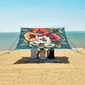 ALAZA Anemone Flower Bouquet Beach Tent Sun Shelter UPF50+ Protection Beach Shade Canopy w/ 4 Sandbags for Outdoor Camping Fishing Backyard Fun Picnic 10x9 ft