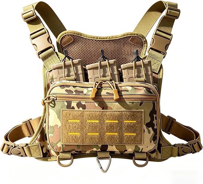 Tactical Chest Pack EDC Chest Bag Utility Molle Chest Rig Pouch with CCW Compartment Adjustable Strap Admin Pouch