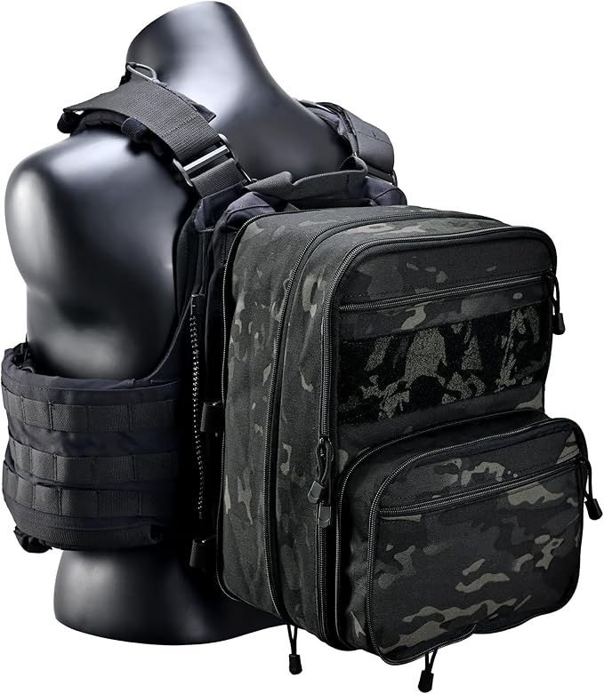 Tactical Expandable Flatpack Chest Rig Backpack MOLLE Assault Pack Hydration Pack for PC Vest (BCP)