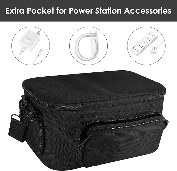 Portable Power Station Cover Compatible with Jackery Explorer 500 V2 - Waterproof Dustproof Outdoor Storage Bag with Multi-Pocket Design
