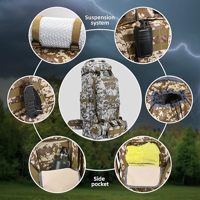 100L Camping Hiking BackpackMolle military Tactical rucksack backpackWaterproof Lightweight Hiking Backpack