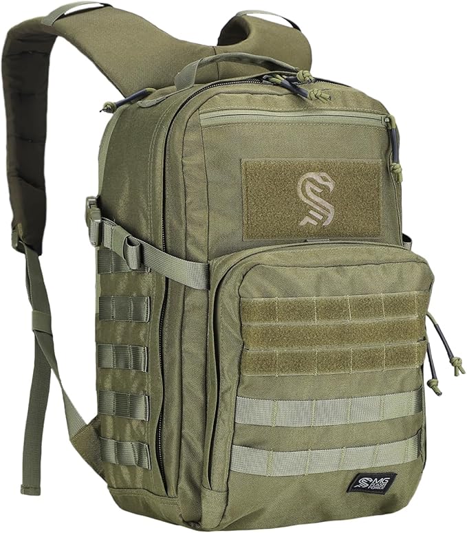 Military Tactical Backpack for Men Molle Army Rucksack Pack Bug Out Bag Laptop Compartment 30L (Green)