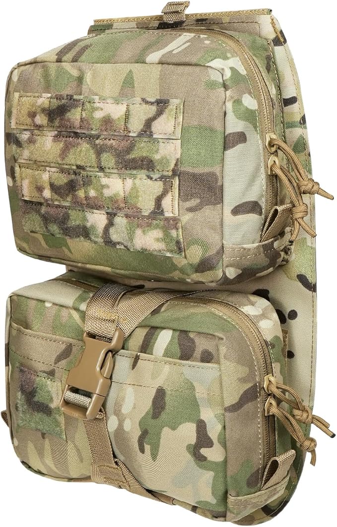 Gear Tactical MOLLE Back PanelsAssault Utility Double Upper-Zipper Bag with an Internal Hydration Pouch