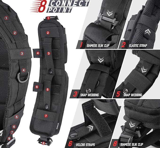 WYNEX Tactical Chest Rig Bag of Laser Cut Design Molle Chest Pouch Utility Recon Kit Bag Tactical Chest Pack Bag WYNEX Molle Tactical Pouches of Water Bottle Pouch Version Tactical Accessories