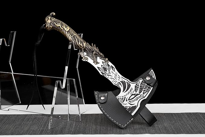 Tomahawk Throwing Axe for Outdoor Camping Sturdy and Practical with SheathSharp