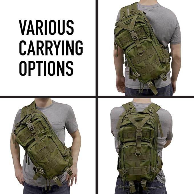 Rothco Convertible Medium Transport Pack – 25L Backpack – Shoulder or Crossbody – MOLLE and Hydration Compatible (Coyote Brown)