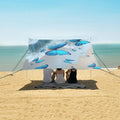 ALAZA Blue Butterflies Beach Beach Tent Sun Shelter UPF50+ Protection Beach Shade Canopy w/ 4 Sandbags for Outdoor Camping Fishing Backyard Fun Picnic 10x9 ft