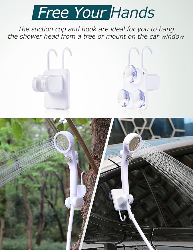 innhom Portable Shower Camping Shower Outdoor Camp Shower Pump Electric Rechargeable Portable Camping Shower Powered by Rechargeable Battery