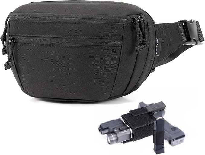 SHANGRI-LA Tactical Concealed Carry Fanny Pack for Men and Women Low-Profile CCW Waist Bag with Pistol Holster and Mag Holder Multi-Use for Hiking Travel EDC