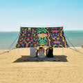ALAZA Tribal Ornament Flower Beach Tent Sun Shelter Portable Canopy Sunshade for Outdoor Camping Picnics Backyard Fun 10x9 ft