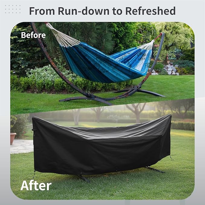 Polyester Hammock Protector 149.6 in Wind/Waterproof Black Cover