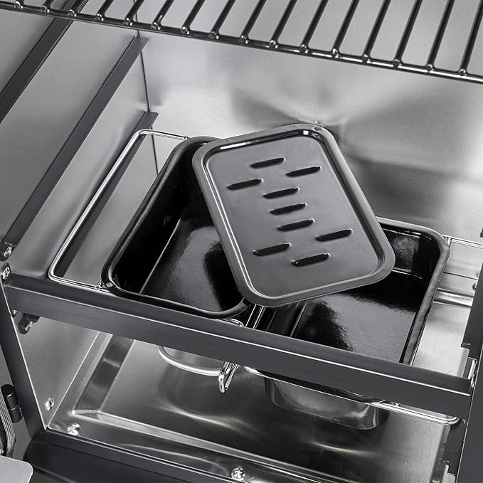 Digital Electric Smoker with Cover LED Display Build in Meat Probe Large Capacity BBQ Smokers 4 Racks Smoke More with 633 sq in Cooking Area