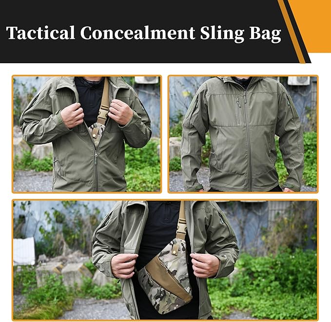 CCW Sling Bag for Concealed Carry Tactical Crossbody Sling Bag with Quick Access Compartment Low Profile Shoulder Chest Bag for Men &amp Women