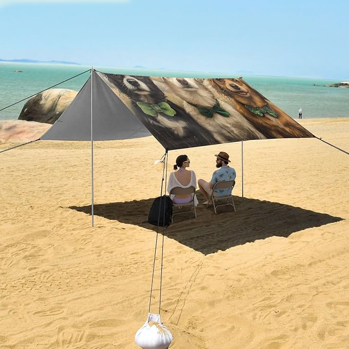 ALAZA St. Patrick's Day Three Dogs Beach Tent Sun Shelter Portable Canopy Sunshade for Outdoor Camping Picnics Backyard Fun 10x9 ft