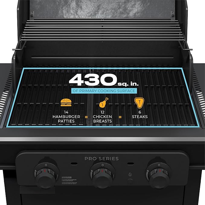 Charbroil® Pro Series™ with Amplifire™ Technology 3-Burner Propane Gas Grill and Griddle Cabinet Black - 463365124