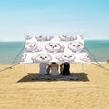 ALAZA Samoyed Dogs Puppy Prints Beach Tent Sun Shelter UPF50+ Protection Beach Shade Canopy w/ 4 Sandbags for Outdoor Camping Fishing Backyard Fun Picnic 10x9 ft
