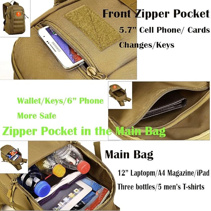 CREATOR Military Tactical Backpack for Men Mini Daypack Small Tactical Assault Bag for Hunting Camping Trekking