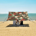 ALAZA Skull Red Rose Flowers Beach Tent Sun Shelter UPF50+ Protection Beach Shade Canopy w/ 4 Sandbags for Outdoor Camping Fishing Backyard Fun Picnic 10x9 ft