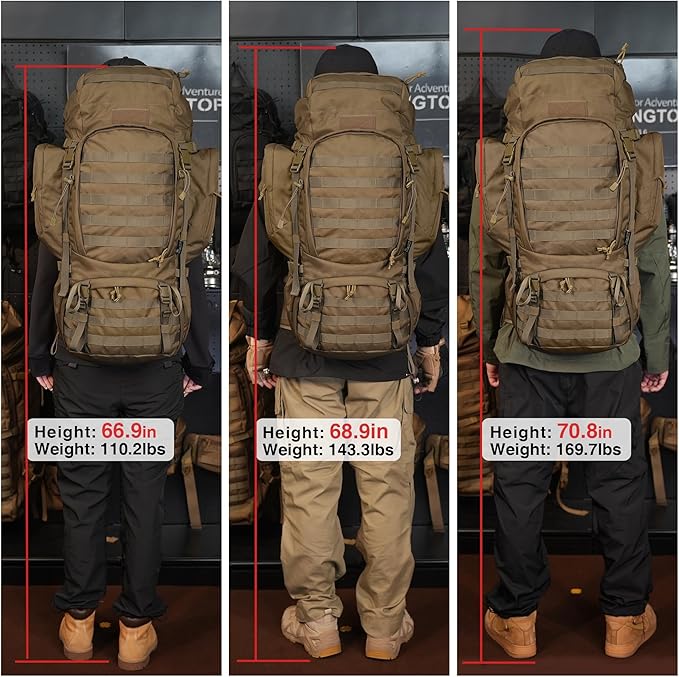 Mardingtop 60L Military Internal Frame Backpack for HikingCampingHuntingRucksack Backpack with Rain Cover